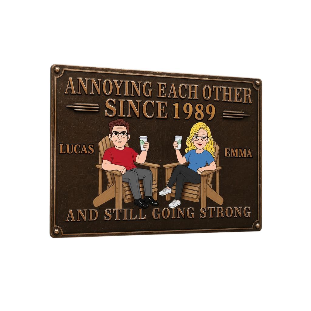 Funny Couple Sign - 3040 cm Decorative Wall Plaque for Home, Kitchen, Bedroom - Gift for Husband and Wife