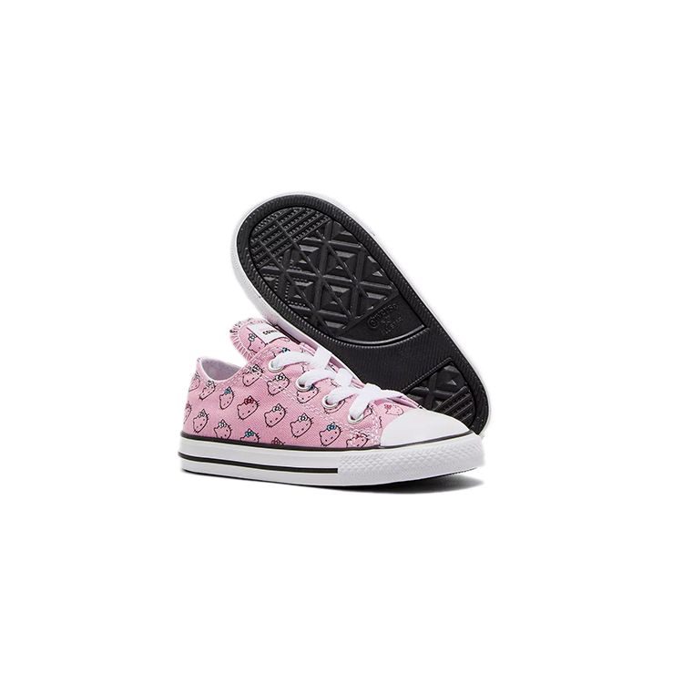 Converse Hello Kitty X Chuck Taylor All Star Low TD Prism Pink Baby Sneakers White 764639C