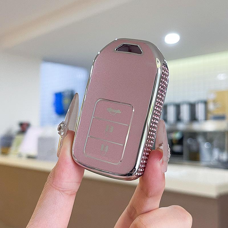 Premium Women's Car Key Case for Honda Accord, Civic, CR-V, Fit, Odyssey, Vezel, Lingpai, and XR-V