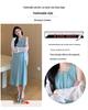 Umstandssommerkleid-Set im französischen Stil: Slipkleid & Sonnenschutzhemd - Lockere Passform