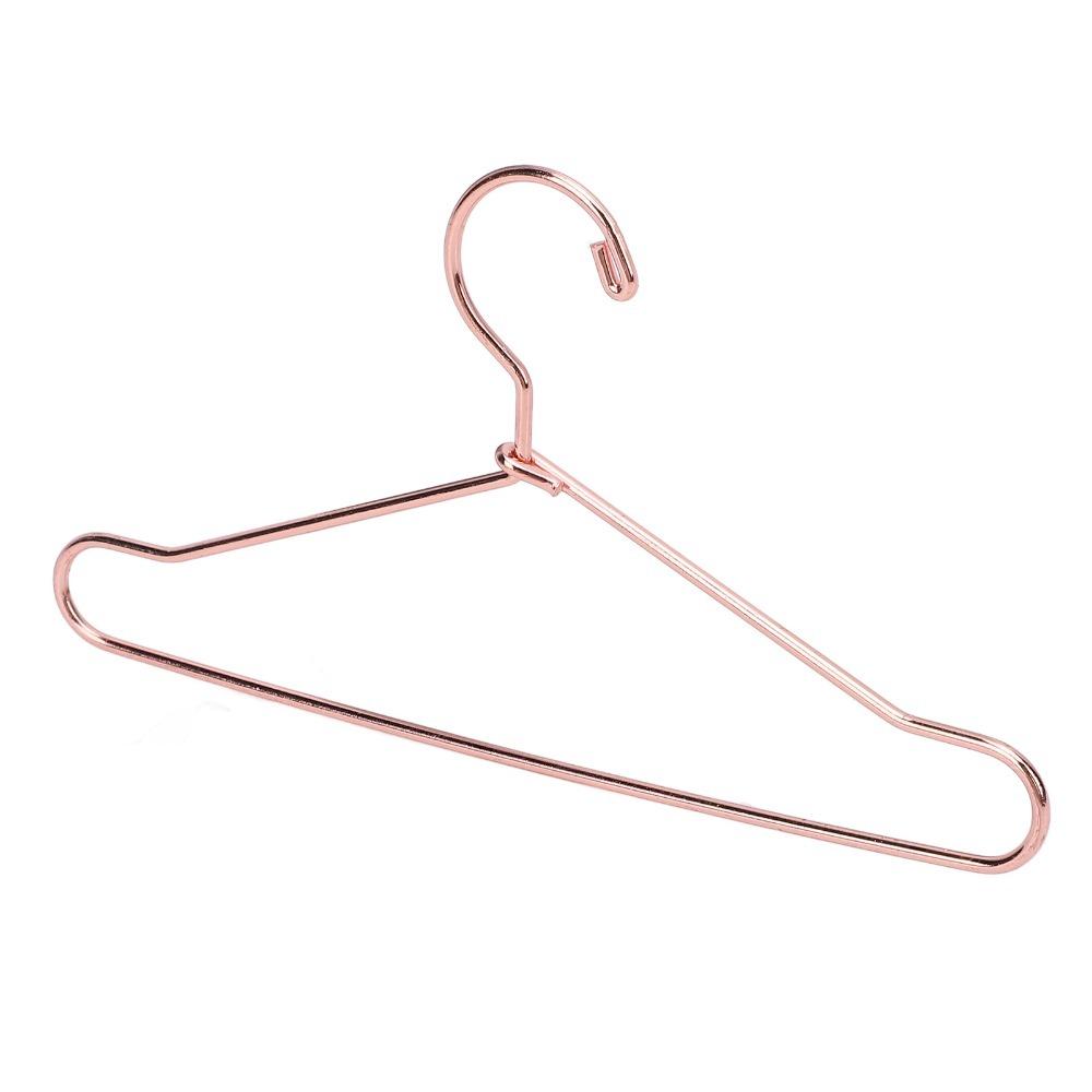 10pcs Stainless Steel Doll House Clothes Hanger Gold Doll Garment Hanger  Wardrobe Storage