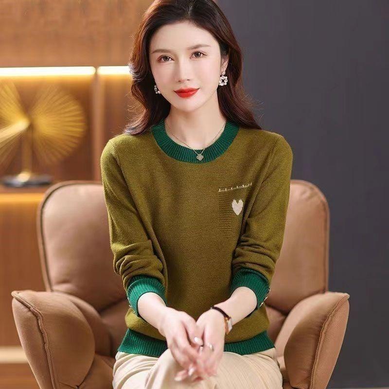 Pulover tricotat cu textura cu nervuri - Pulover la modă pentru femei - Mânecă lungă cu gât fals, ținută casual perfectă pentru toamnă și iarnă