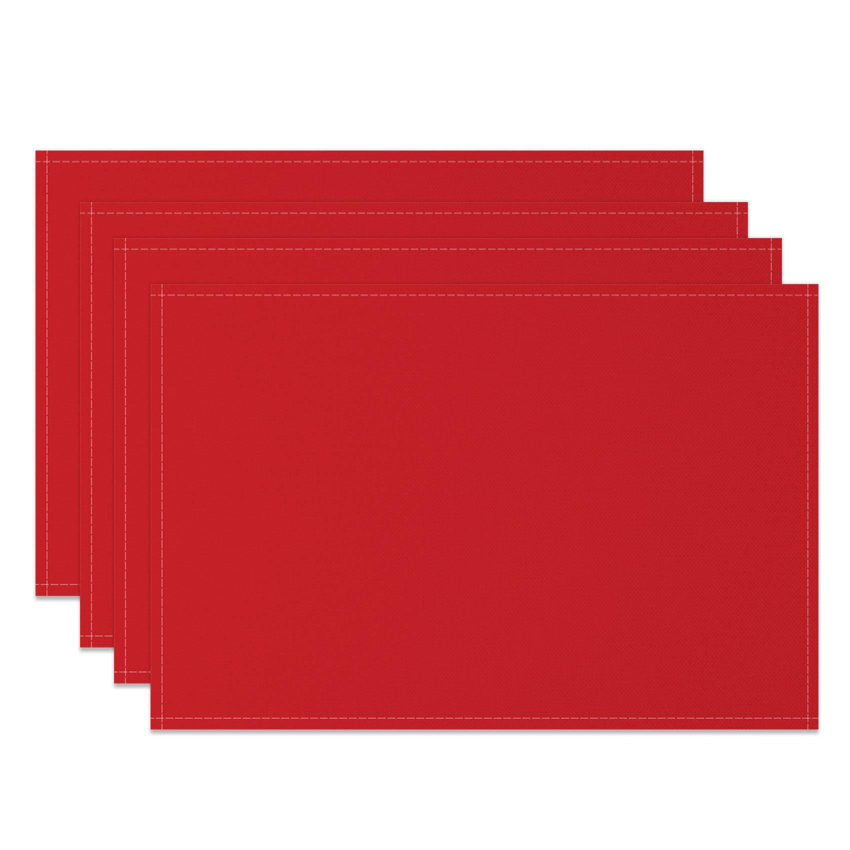 

4pc Minimalist Solid Color Table Mats Simple Placemats Linen Fabric Dining Kitchen Office Decor Waterproof Heat Resistant 4pc 30x45cm