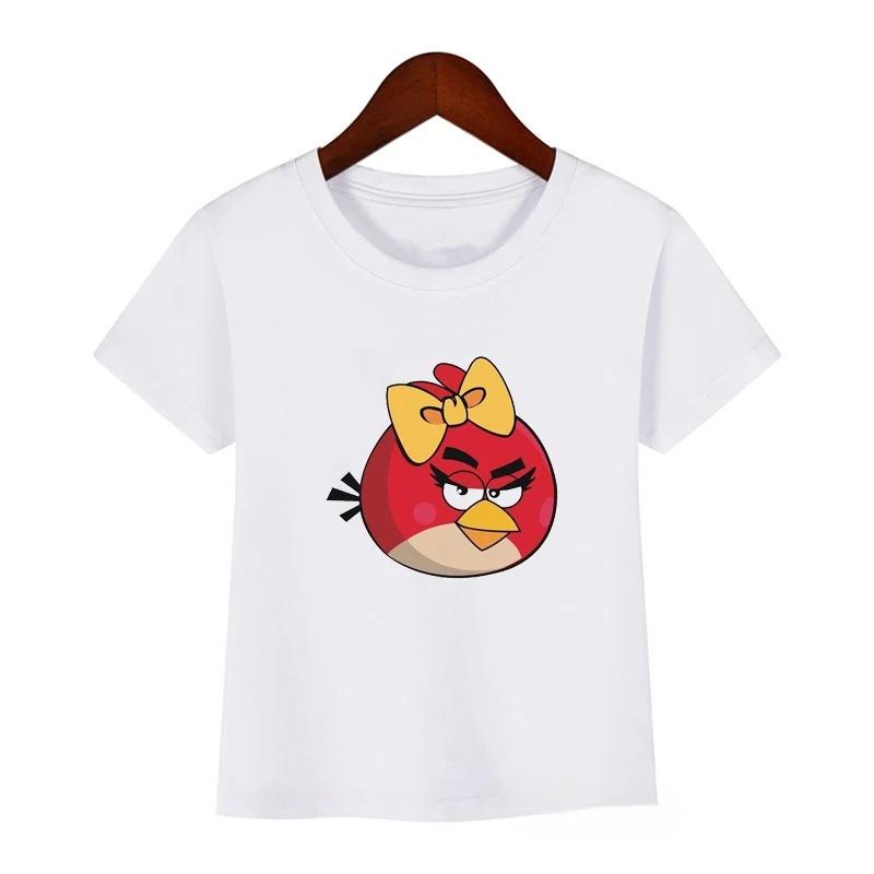 Fashionable and fun animal bird print summer children's cartoon casual Polyester comfortable short sleeved T-shirt top