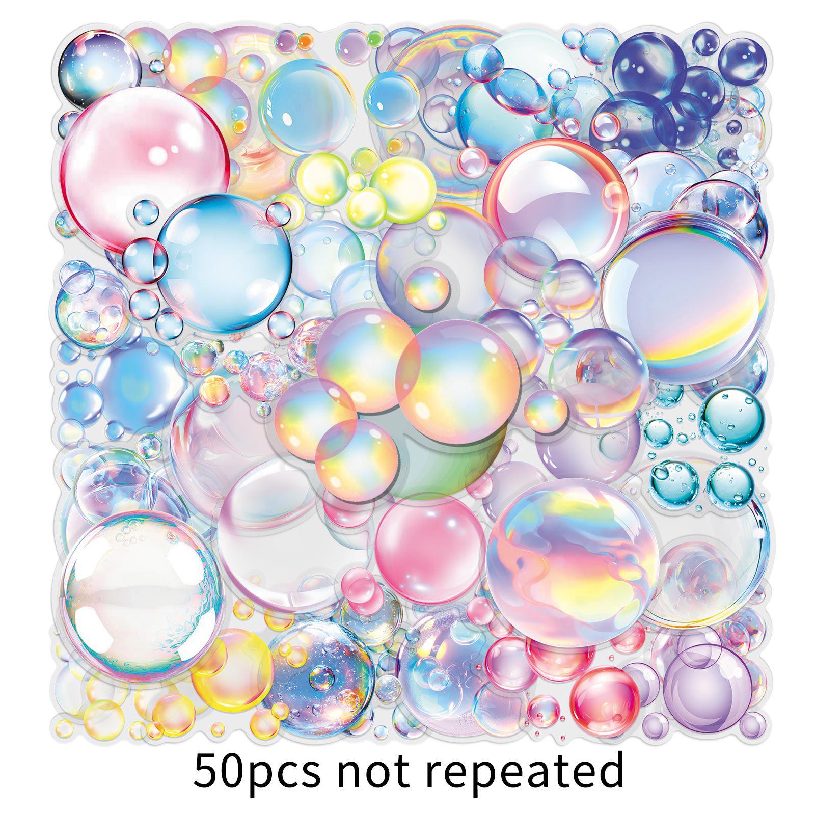 50 Милых и Креативных Водонепроницаемых Прозрачных Мультяшных Наклеек-Пузырей для Стаканов и Холодильников