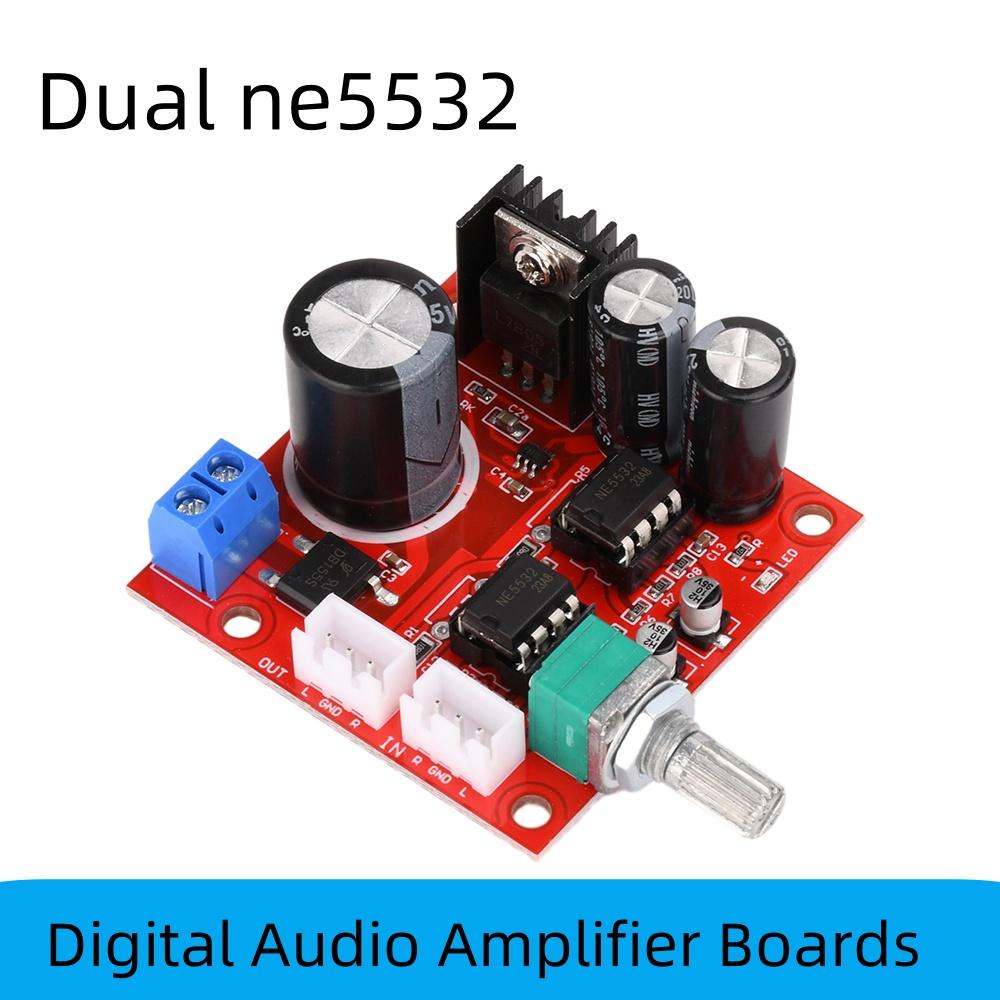 Dual NE5532 Preamplifier Board Amplifier Module Single Supply Dual Op Power Amplifier Front Stage Board Portable Ampli Module