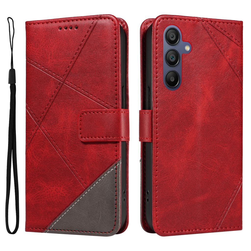 For Samsung Galaxy A17 5G/A17 4G/A26 5G/A16 5G/A16 4G Case Leather Geometric Line Wallet Phone Cover with Wrist Strap
