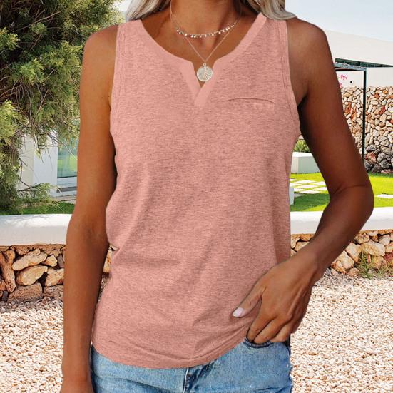 Damen-Oberteile, ärmellos, V-Ausschnitt, breite Träger, einfarbig, Spleißdesign, atmungsaktiv, Tanktops für den Alltag
