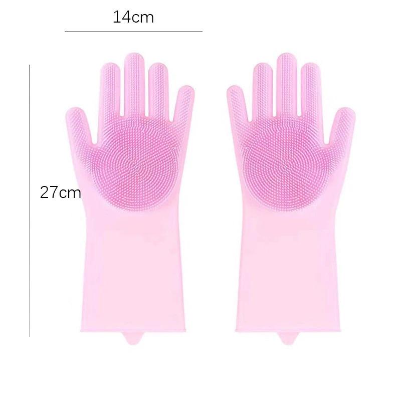 Magic Pet Hair Removal Glove Dog Cat Grooming Bathing Glove with Silicone Scrubber for Bath Massage Deshedding and Cleaning
