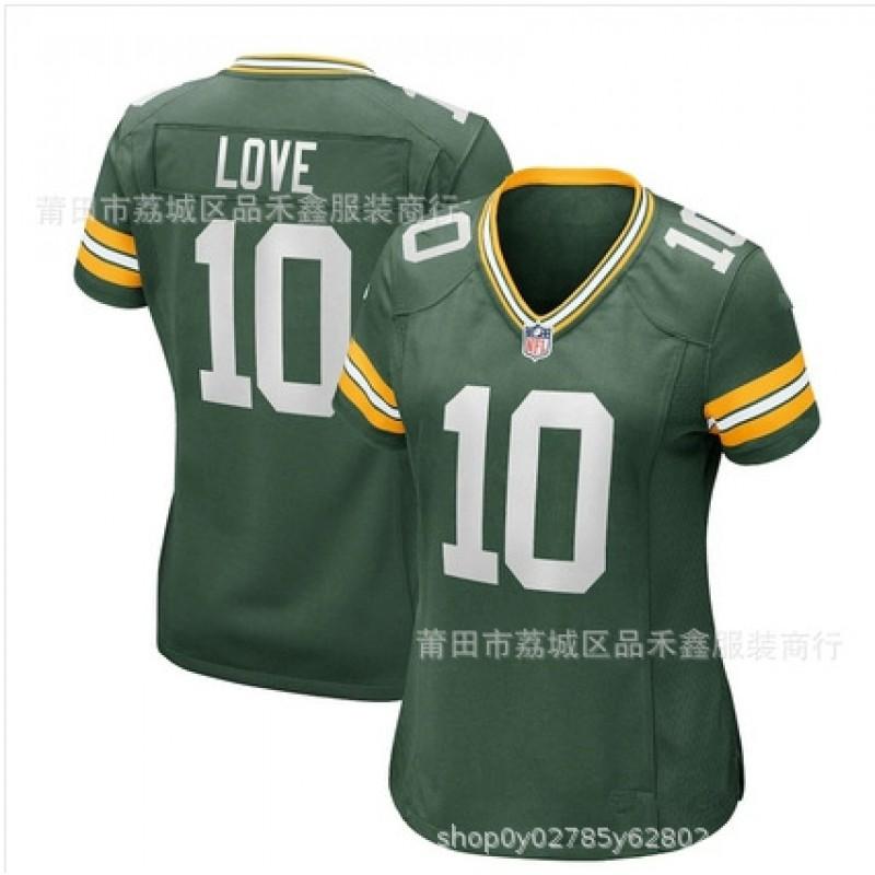 Womens Green Bay Packers Football Jersey Aaron Rodgers 12 17 10 Cotton Sports Tee Fan Wear Casual Game Day Outfit