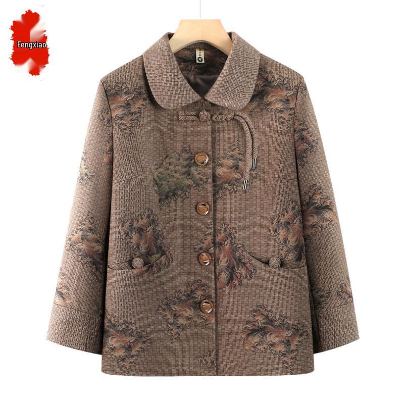 

Women s Floral Pattern Autumn Jacket 5XL