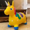 Children's Extra Large Inflatable Bouncy Horse Toy – Thick Stable Fawn Ride-On with Music and Cartoon Unicorn Design