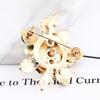 Chinese Style Flower Pearl Brooch Oil Drop Peplum Corsage Pin for Women Exquisite Hypoallergenic Luxury Enamel Long-Lasting Color Gift