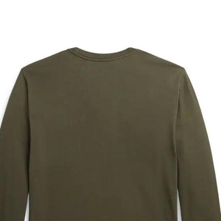Polo Ralph Lauren Solid Color Crew Neck Pullover Casual Long Sleeve Kids Sweaters Army-Green 323854677-062