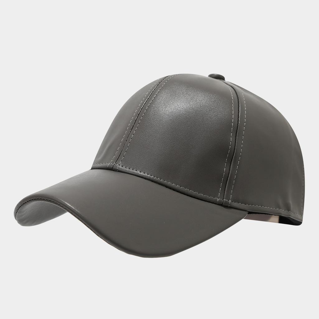Classic Pu Fabric Baseball Cap With Adjustable Strap And Sun Block For Middleaged Adults