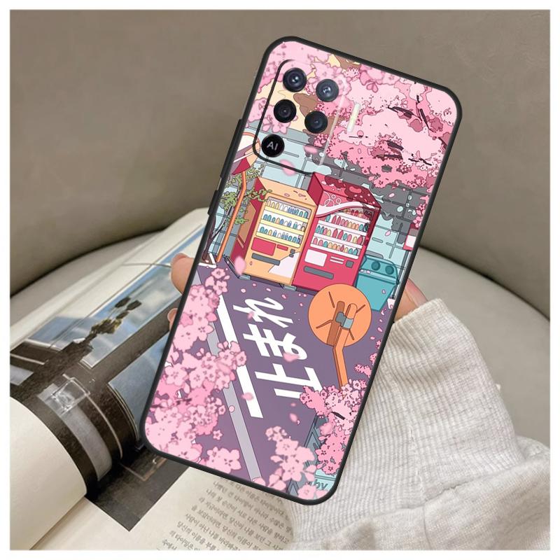 Cherry Blossom For OPPO A77 A57 A17 A54 A74 A94 A15 A16 A52 A72 A91 A93 A57s A76 A96 A5 A9 A31 A53 Case