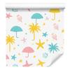 Summer Wallpaper White, Cream, Celadon and Coral for Living Room and Bedroom 50x1000