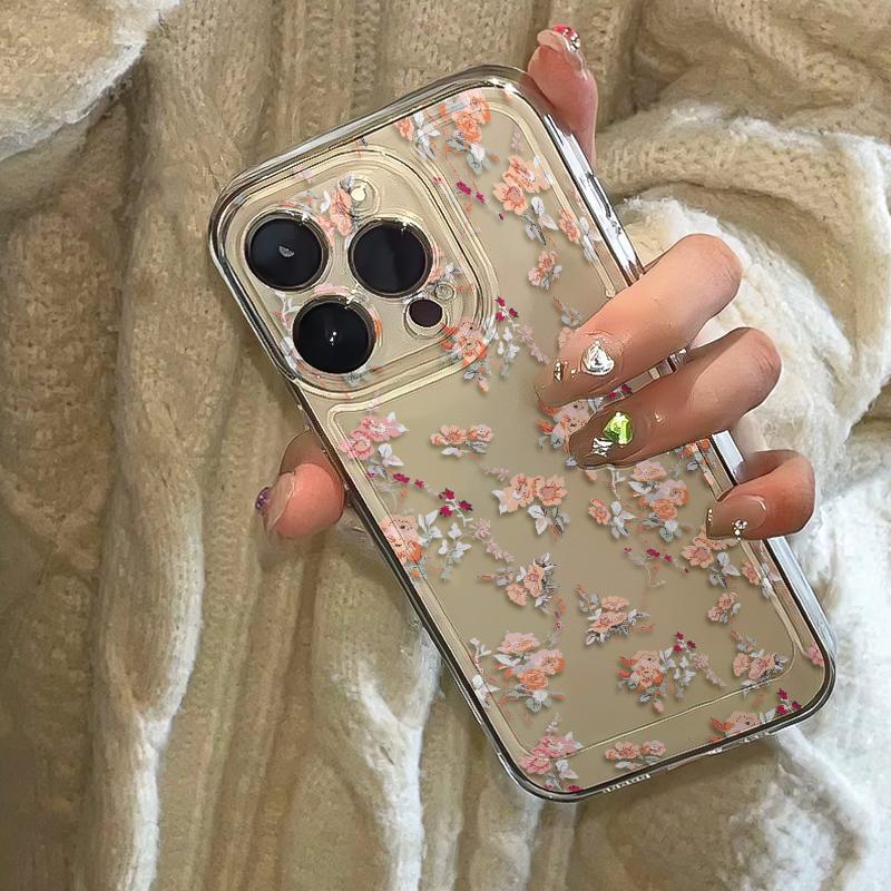 Pink Peach Blossoms Phone Case For IPhone 11 12 13 Pro 16 15 Plus 14 17 Pro Max Case 16E 17Air Soft Transparent Cover Case Funda