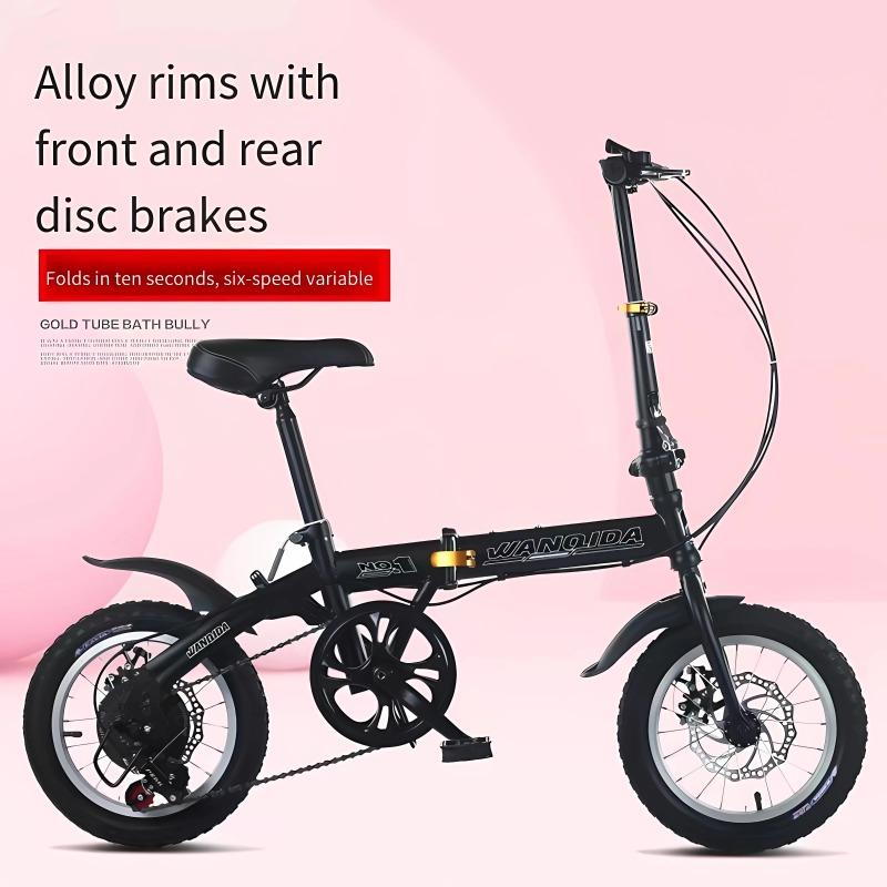 Foldable 12-inch Variable-speed Compact Bicycle for Adults, Lightweight and Portable, Suitable for Both Boys and Girls.