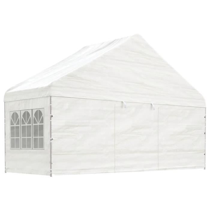 VidaXL Belvédère avec toit blanc 11,15x5,88x3,75 m polyéthylène 3155497