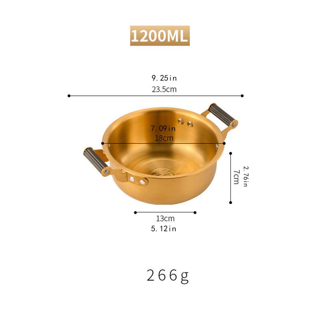 Koreanischer Ramen-Topf Mehrzweck Schnellheizend Doppelohr Suppentopf Pfanne Trockentöpfe Haushalt Meeresfrüchte-Topf Instant-Nudel-Topf