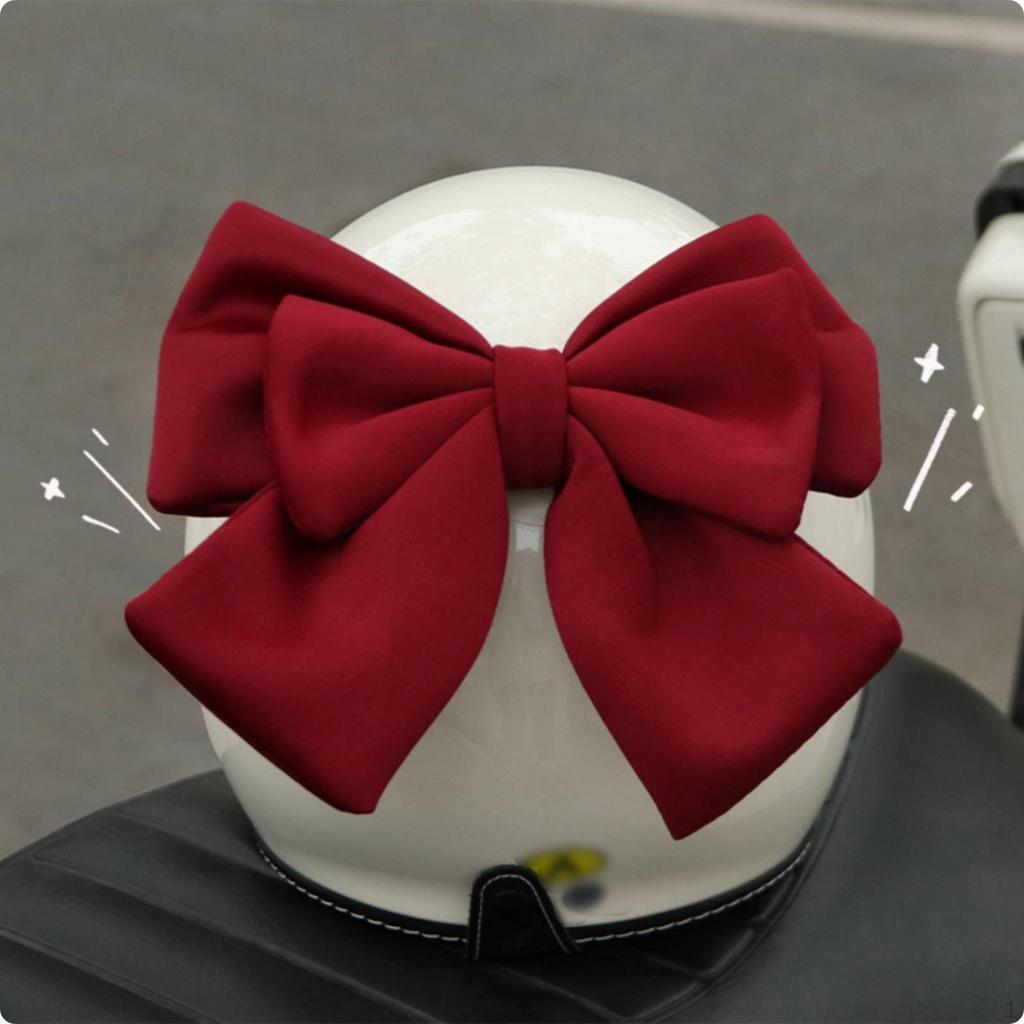 Cute Helmet Bow Fashionable Cloth EyeCatching Vehicle Accessory for Women, Girls,