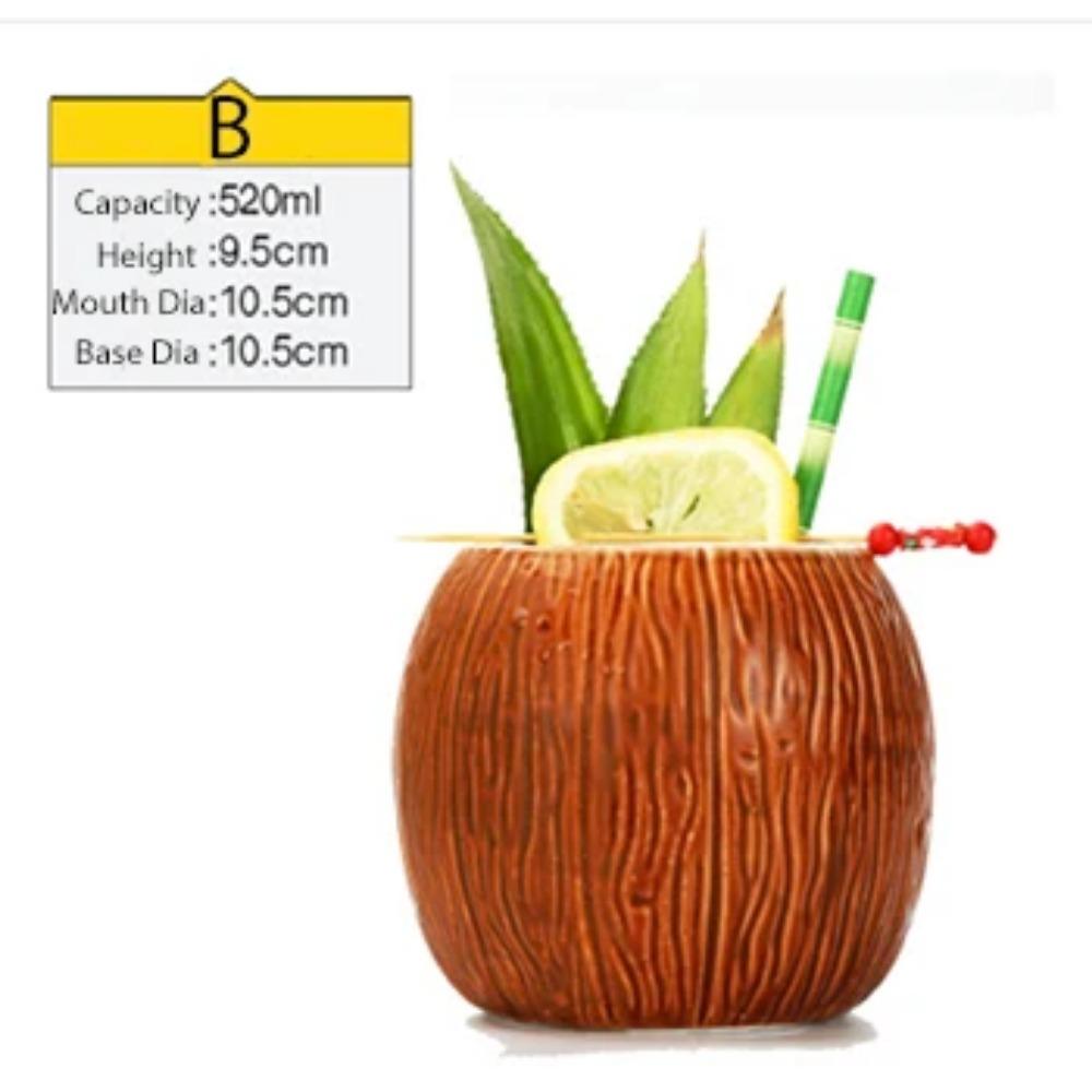 Tiki hrnky Keramické havajské hrnky na párty Luau Nádobí na pití, roztomilé skleničky na exotické koktejly, Tiki bar