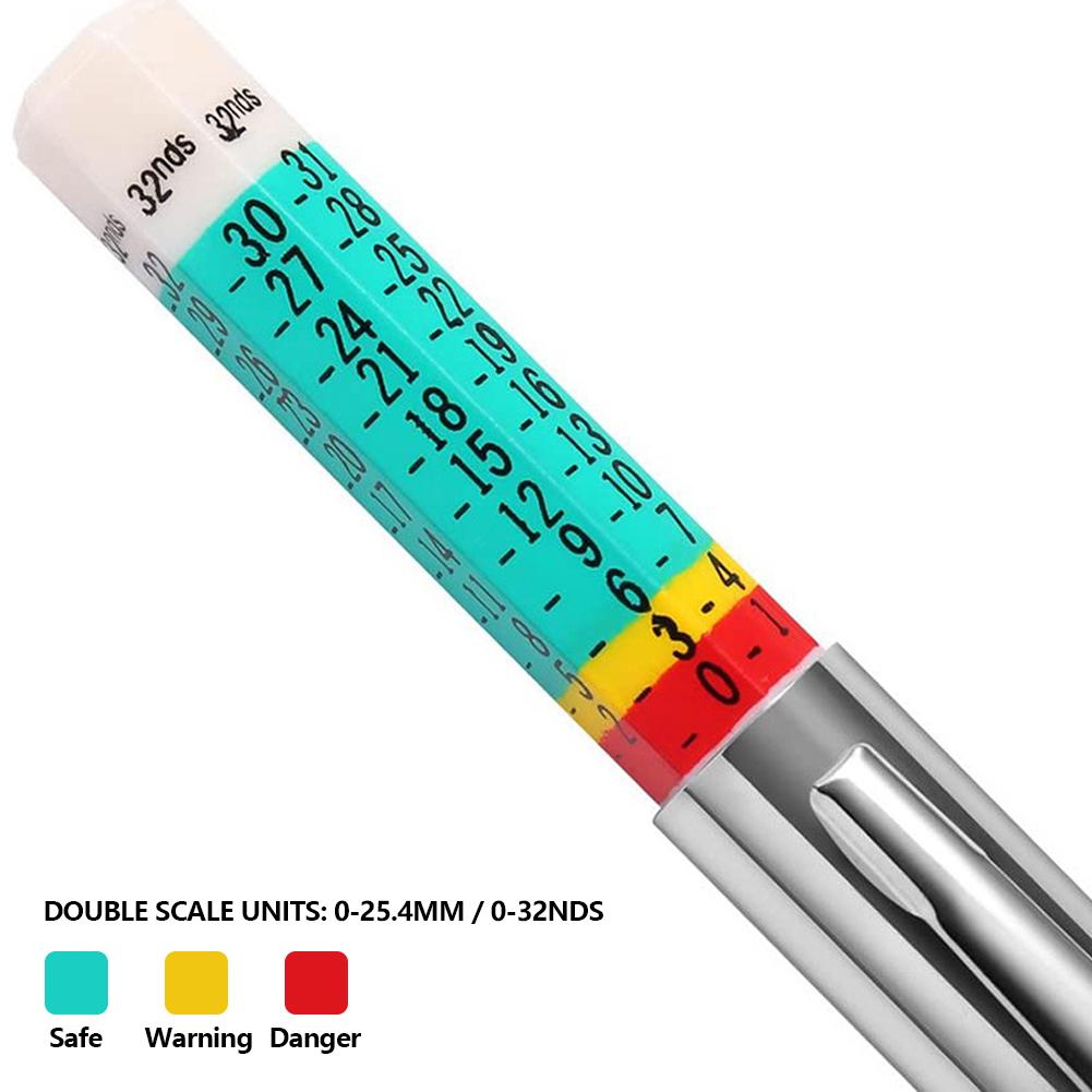 Car Tyre Tire Tread Depth Gauge Meter Auto Tire Wear Detection Measuring Pen Pen Color Coded Digital Caliper Monitoring System