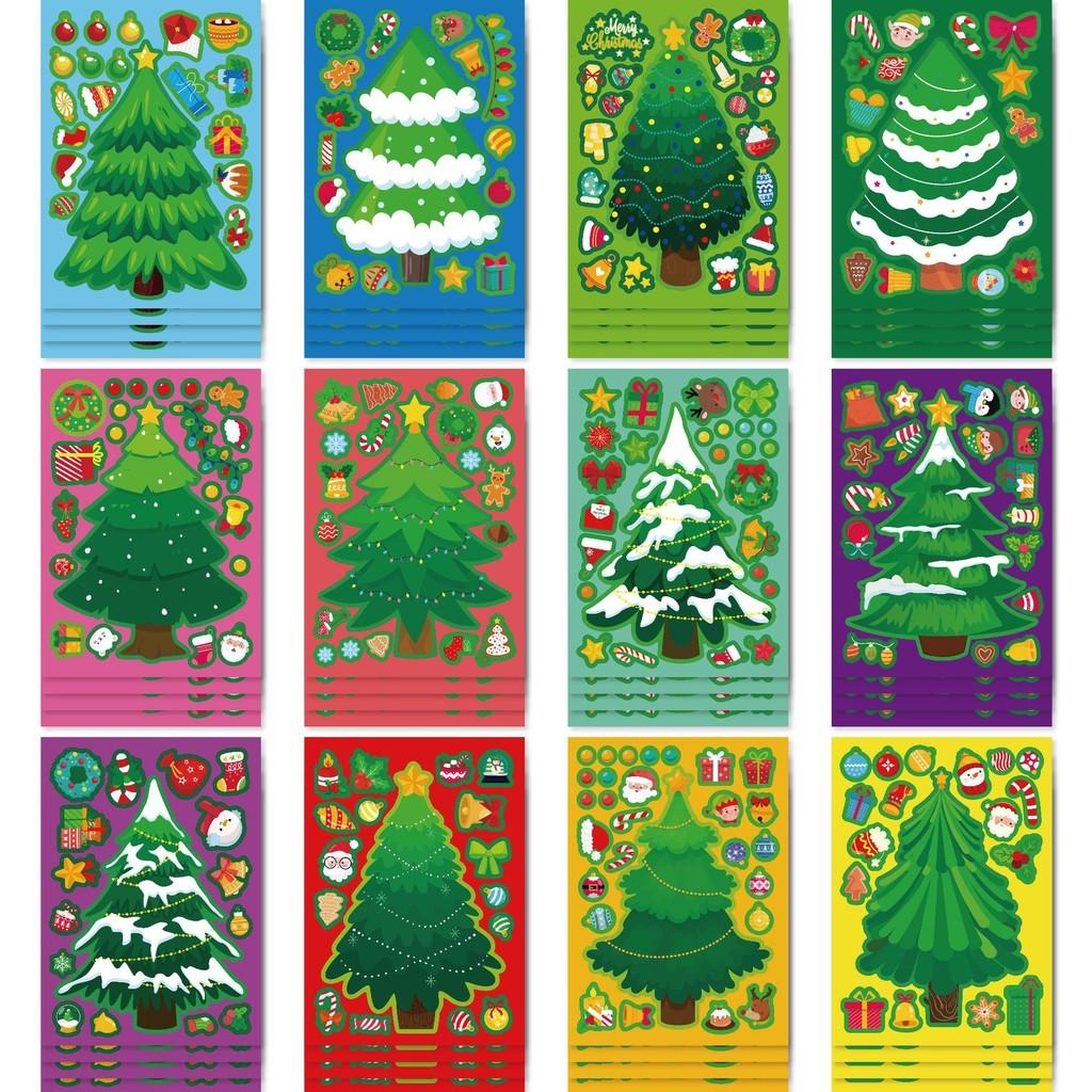 Whimsical And Fun Cartoon Christmas Tree Stickers For Kids Family Interactive Holiday Activity
