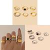 Alloy Ring Set With Eightpointed Star Design For Womens Fashion Jewelry