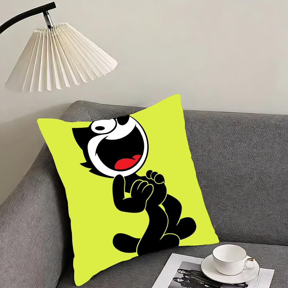 FFelix The CatT Cartoon Cushion Cover Pillowcase Ultra Soft Skin Friendly Fabric Cloud Like Comfort Concealed Zipper