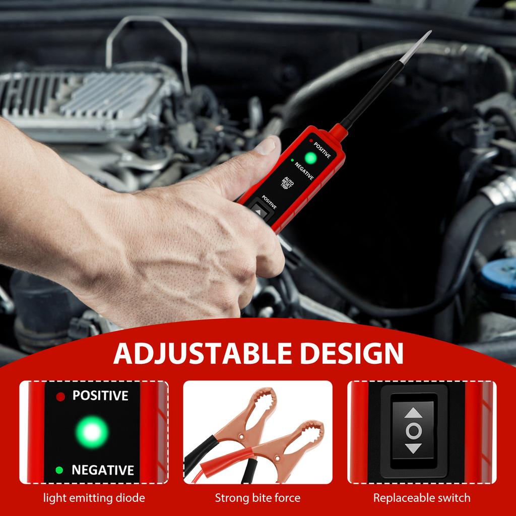 Automotive Electric Circuit Tester Car Electrical System Tester Voltage Power Probe Kit Portable Automotive Electrical Testing