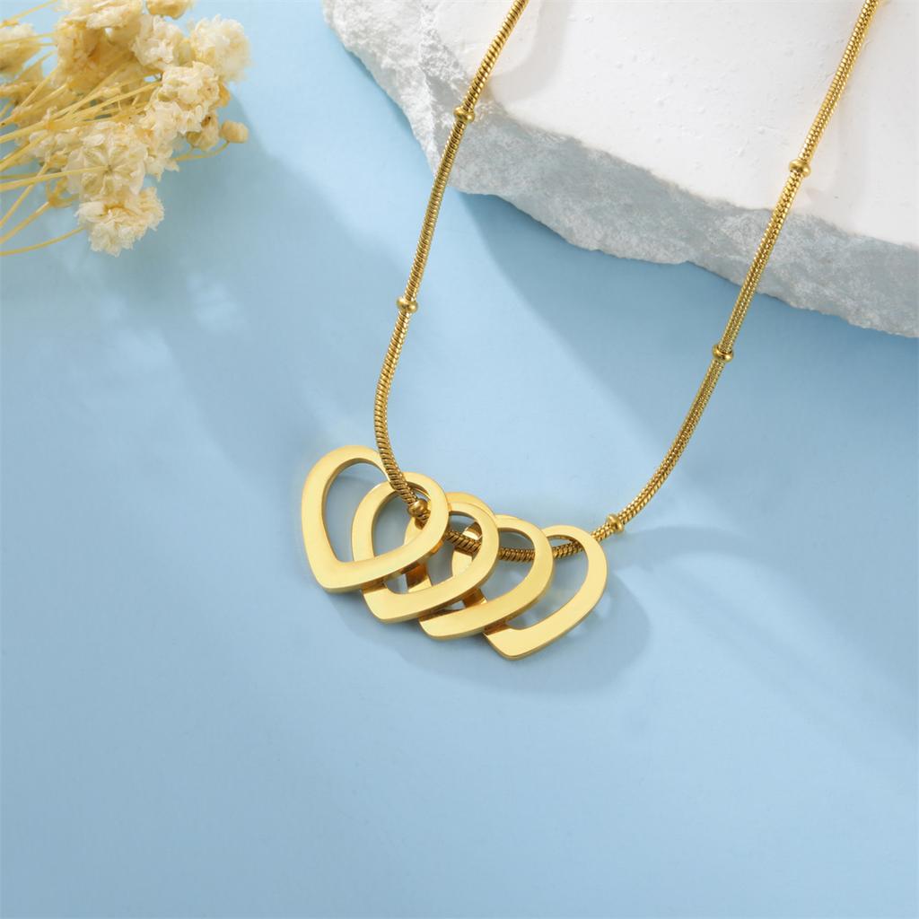 Minimalist Love Heart Necklace for Women Fashion Hollow Heart Pendant Chain Stainless Steel Romantic Couple Jewelry Gift