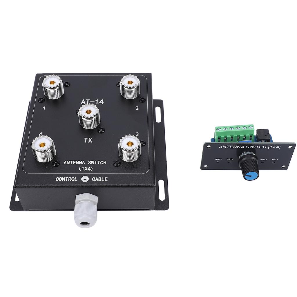 Coaxial Remote Antenna Switch Kit 4 Channel 1 Output HF Coax Antenna Switch 500W PEP 1.8 60MHz SO 239 Connector for Ham