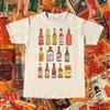 Hot Sauce Bottle Collage Shirt Spicy Food Lover Graphic T Shirt Full Size S3XL Unisex T-Shirt