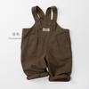 Unisex Kids Korean Style Casual High Waist Suspender Long Overalls Pants