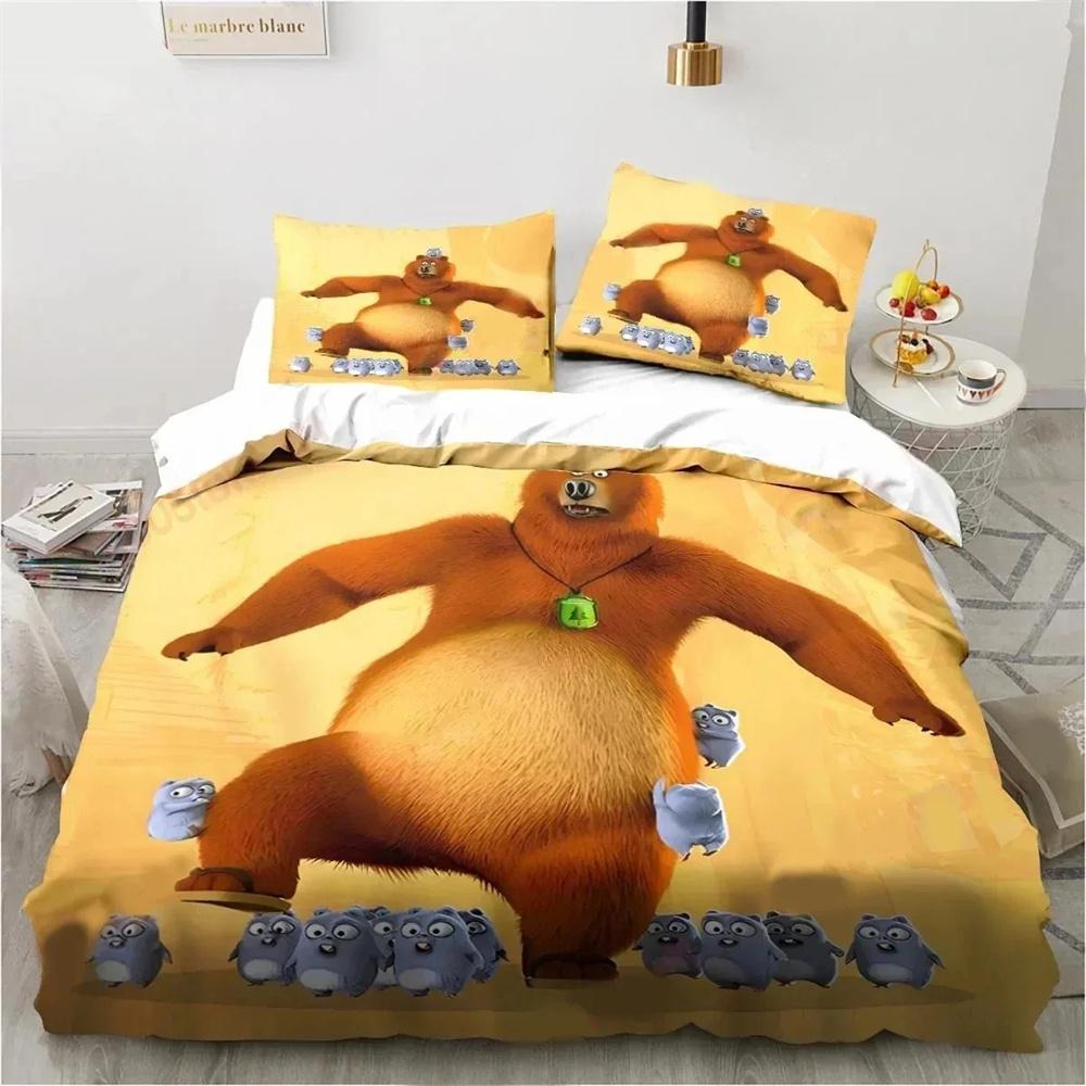 Cartoon Grizzy N Lemmings Bettwäsche-Set Bettbezug King Queen Size Weiche Decke Kissenbezug Jungen Erwachsenen Bett-Set