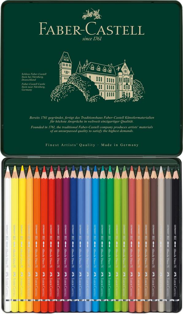 Albrecht Dura Watercolor 24 117524 Japanese Faber-Castell Pencils, Colors, Tin, [Official Product]