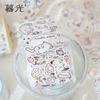Mr. Paper, 4 Styles, Flash Film Die-cutting Tape, Cute Cat Cartoon Stickers DIY Collage Decoration Illustration Sticker Tape