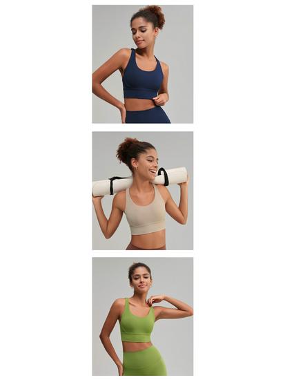 Women's High-Intensity Yoga Sports Bra: Crossback, Shockproof, Anti-Sag, Fitness Vest