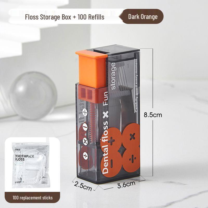

Portable Press-Type Pop-Up Floss & Toothpick Box - High-End Disposable Storage