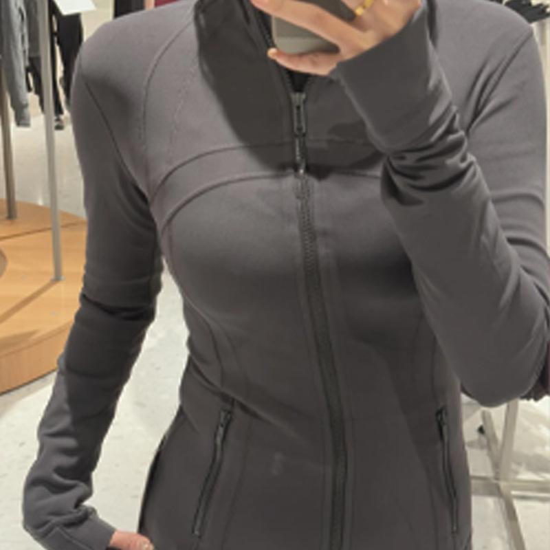 Sports cardigan women's nude fitness clothes stand-up collar long-sleeved jacket shapewear running tights slim yoga clothes