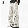 Fingercroxxit Men's Washed Cotton Straight Leg Casual Pants