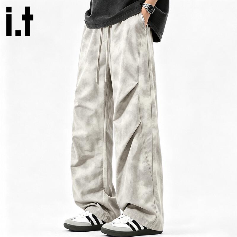 Fingercroxxit Men's Washed Cotton Straight Leg Casual Pants