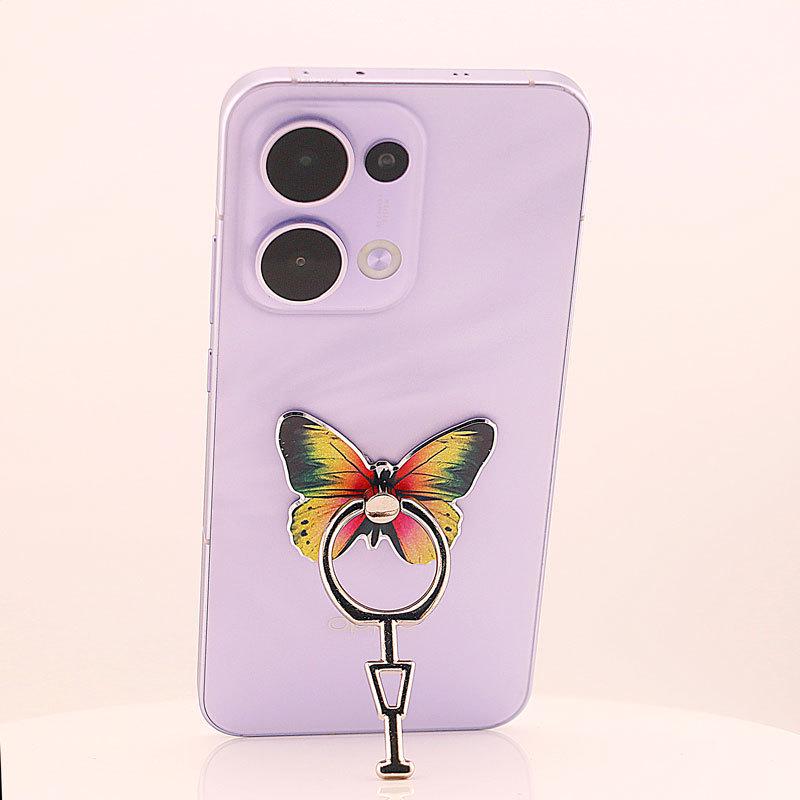 Butterfly Ring Holder: Full Metal Vertical Phone Stand, Cartoon Design for Women.