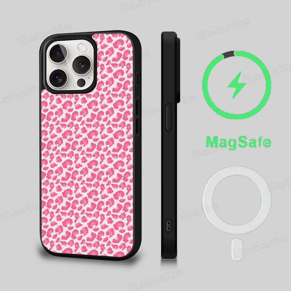 Leopard Cheetah Print Phone Case Magnetic Case For IPhone 16 14 13 12 11 15 Pro Max Plus For Magsafe Wireless Charge Cover