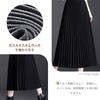 H2four Flared Pleated High Solid Elastic Long Commuting Women's A-Line Skirt, Waist, Color, Stylish, Cute, Warm, Comfortable, Casual,
