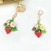 Simple Alloy Jewelry Color Fruit Strawberry Shape Keychain Pendant Decoration Fashion Ladies Bag Accessories Jewelry Gifts
