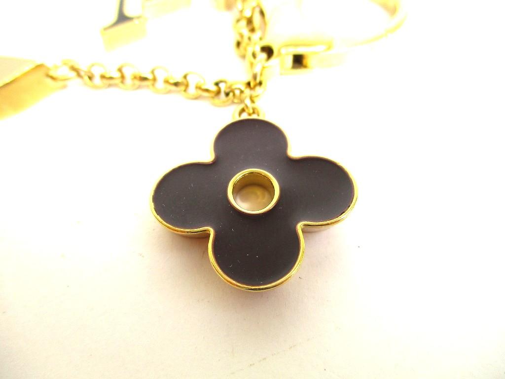 Authentic LOUIS VUITTON Gold Bag Charm Key Holder Sac Fleures du #a945  Refurbished