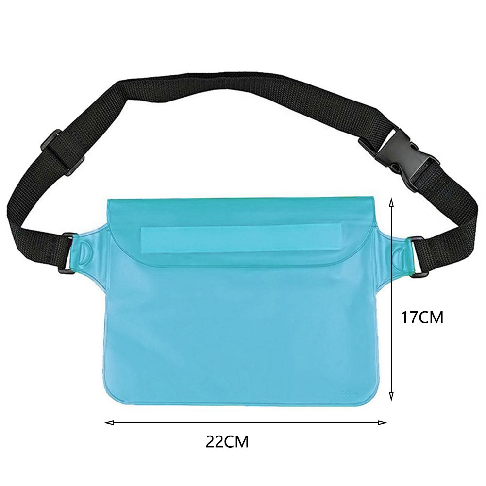 Swimming Waist Bag Waterproof Large Capacity Pouch for Beach Boat Sports (Blue)